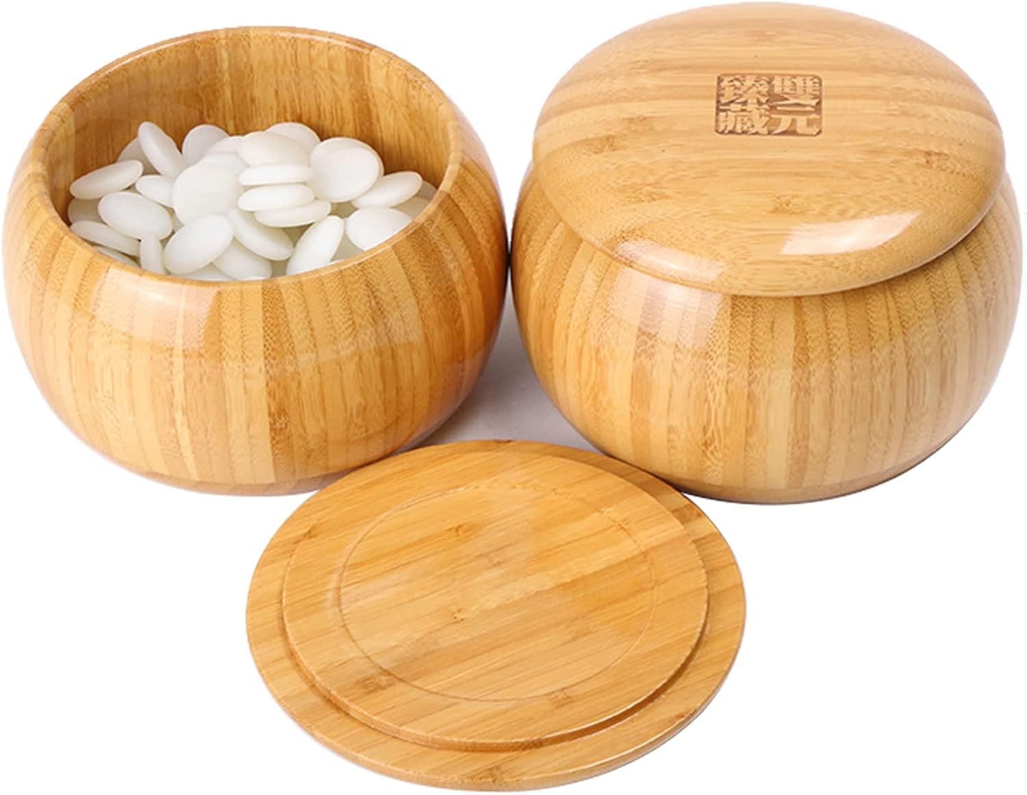 SongYun Go – Cuenco de bambú para juego de mesa Classic Strategy BadukWeiqiGobang Go (5.7 in x 3.0 in)