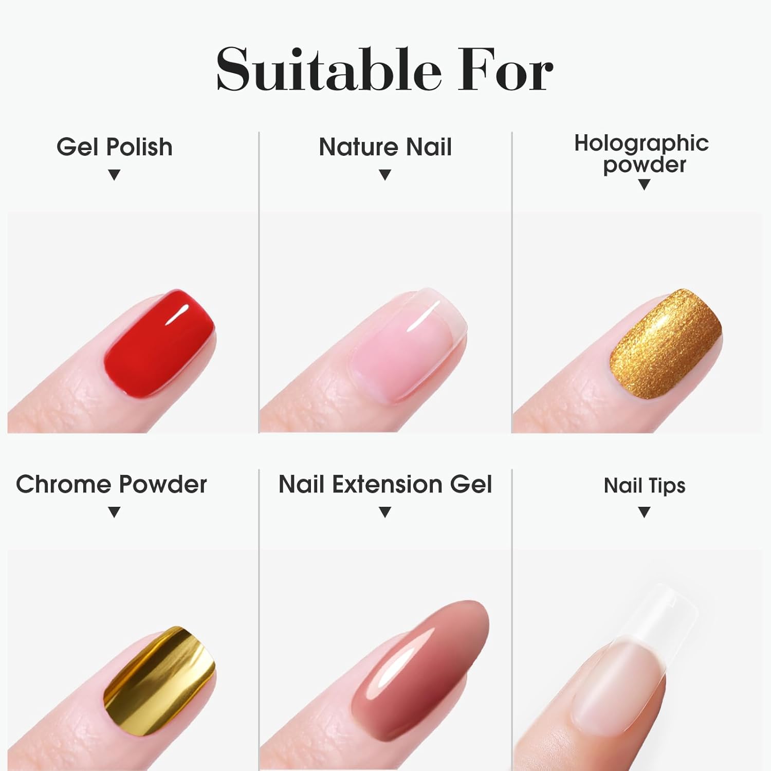 CANNI Juego de 2 esmaltes de uñas de gel sin hema, capa superior de gel sin hema, no se limpia, capa superior brillante y de larga duración, juego