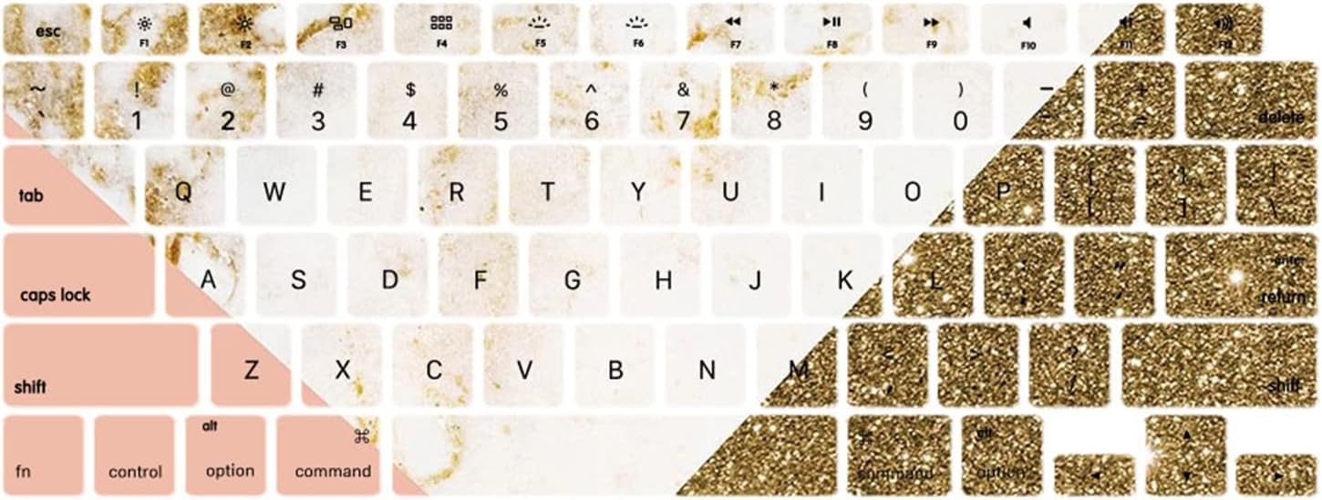 IVY Funda de mármol geométrica para MacBook Air 15 con M2 (Modelos A2941) Funda rígida con cubierta de teclado – I