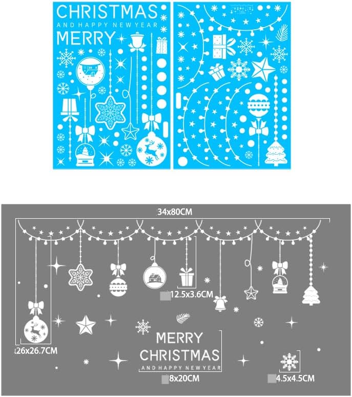 Adhesivos de Navidad para ventana, 194 calcomanías de copo de nieve para ventana, adorables calcomanías decorativas para ventana para tienda,