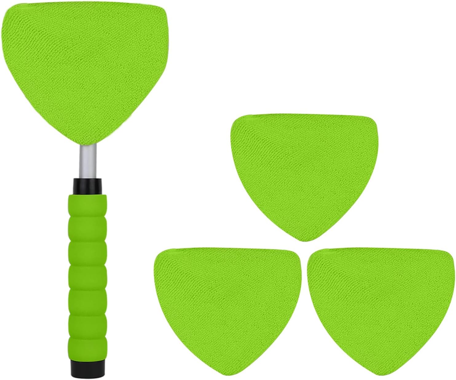 Tidy Monster Herramienta de limpieza de parabrisas, limpiador de ventana de automóvil de microfibra con 4 almohadillas de microfibra reutilizables y