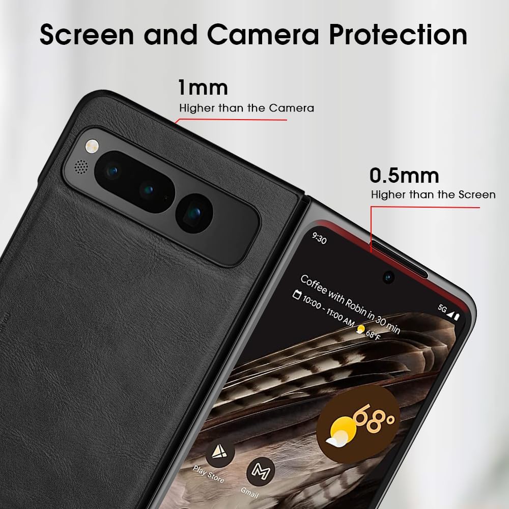 X-level Funda plegable para Google Pixel, delgada y delgada de piel sintética de alta calidad, a prueba de golpes, funda de protección plegable para