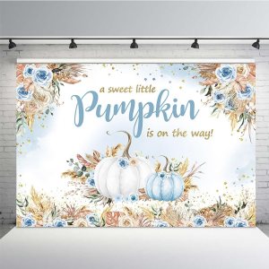 MEHOFOND Telón de fondo bohemio de otoño para baby shower, de 7 x 5 pies, una calabaza dulce está en camino, fondo de calabaza para niños, acuarela MEHOFOND Telón de fondo bohemio de otoño para baby shower, de 7 x 5 pies, una calabaza dulce está en camino, fondo de calabaza para niños, acuarela