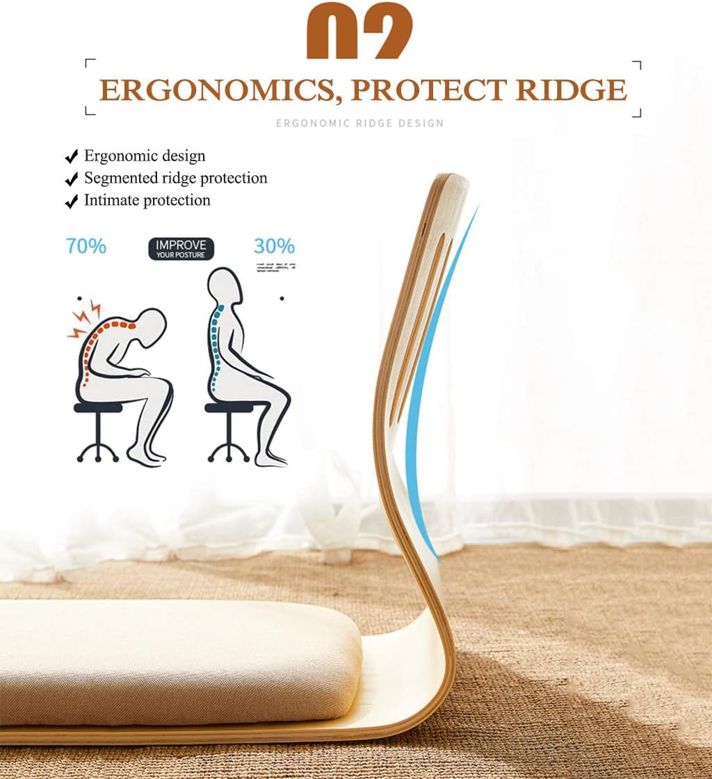 ZRRtables Asientos coreanos japoneses Zaisu Silla Muebles de sala de estar Asiático Tradicional Tatami Piso Silla sin piernas Asiento