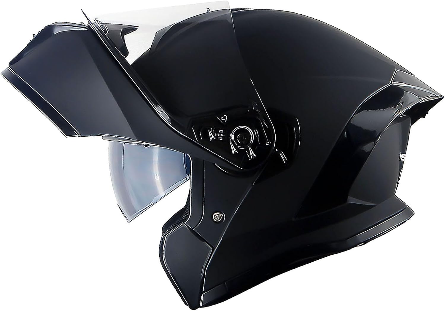 1Storm Nuevo casco modular de cara completa para motocicleta, escudo solar de doble visera con luz trasera LED recargable negro mate