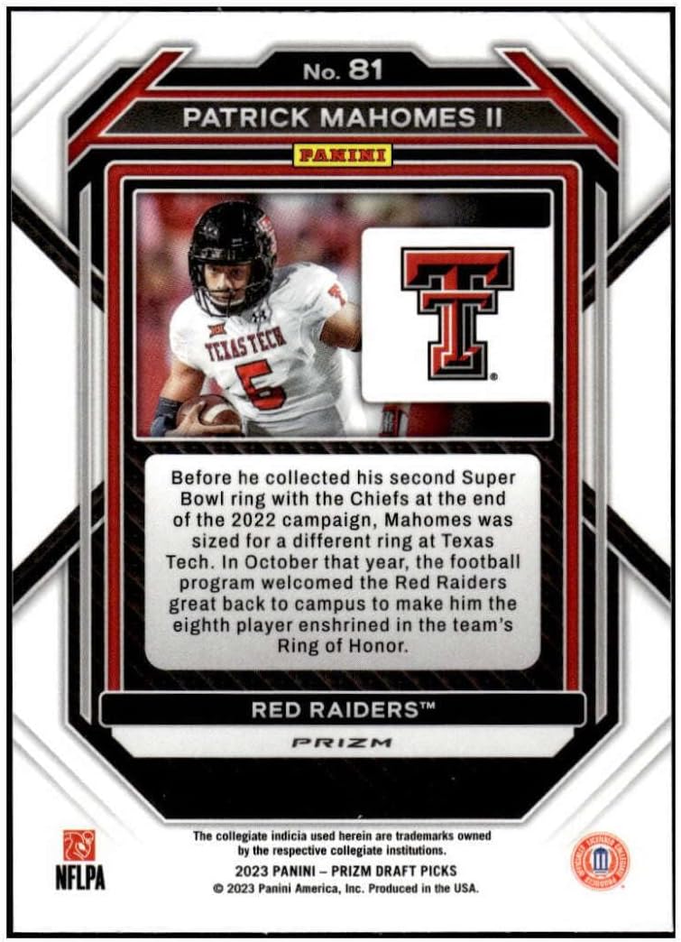 PATRICK MAHOMES II 2023 Panini Prizm Draft Picks Prizms Silver #81 NM+-MT+ NFL Football Chiefs
