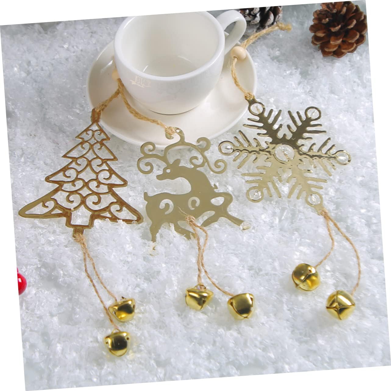 3 adornos de Navidad, adornos de metal, decoración de Navidad, decoración del hogar, árbol de Navidad, letrero colgante de deseo, adornos colgantes