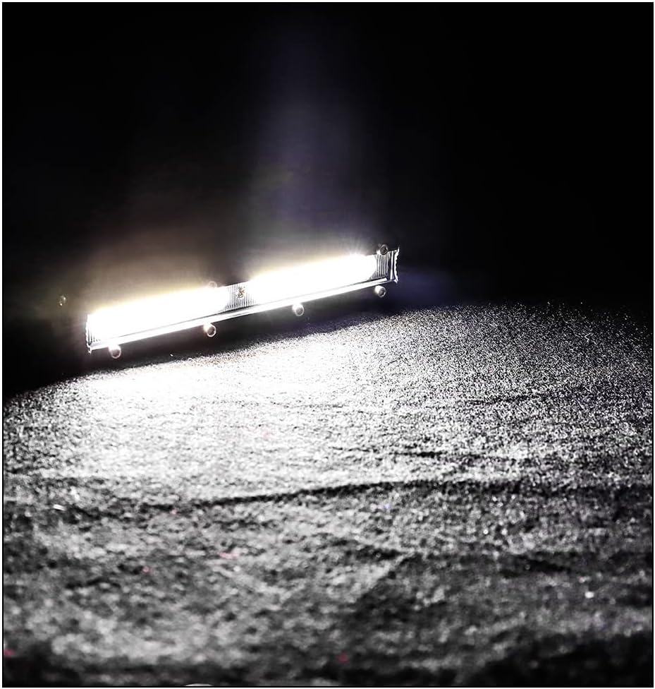 2-Pack 7Inch 26000LM Off-Road Light Bar, AUBEAMTO 80W 6500K White Ultra-Slim LED Light Bar Flood Light Waterproof Off Road Driving Lighting COB LED