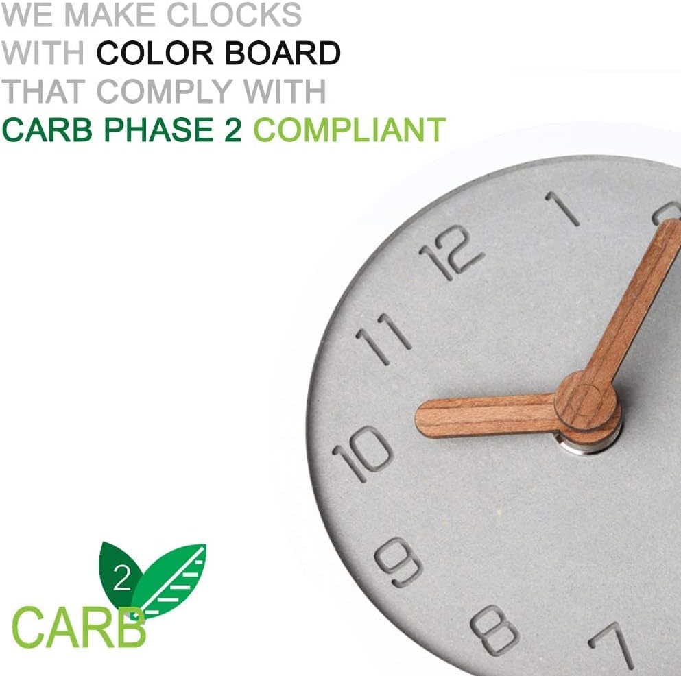 mooqs Reloj de madera silencioso sin tictac, funciona con pilas, decorativo, pequeño, analógico, moderno, para escritorio, mesa, mesa, reloj para el