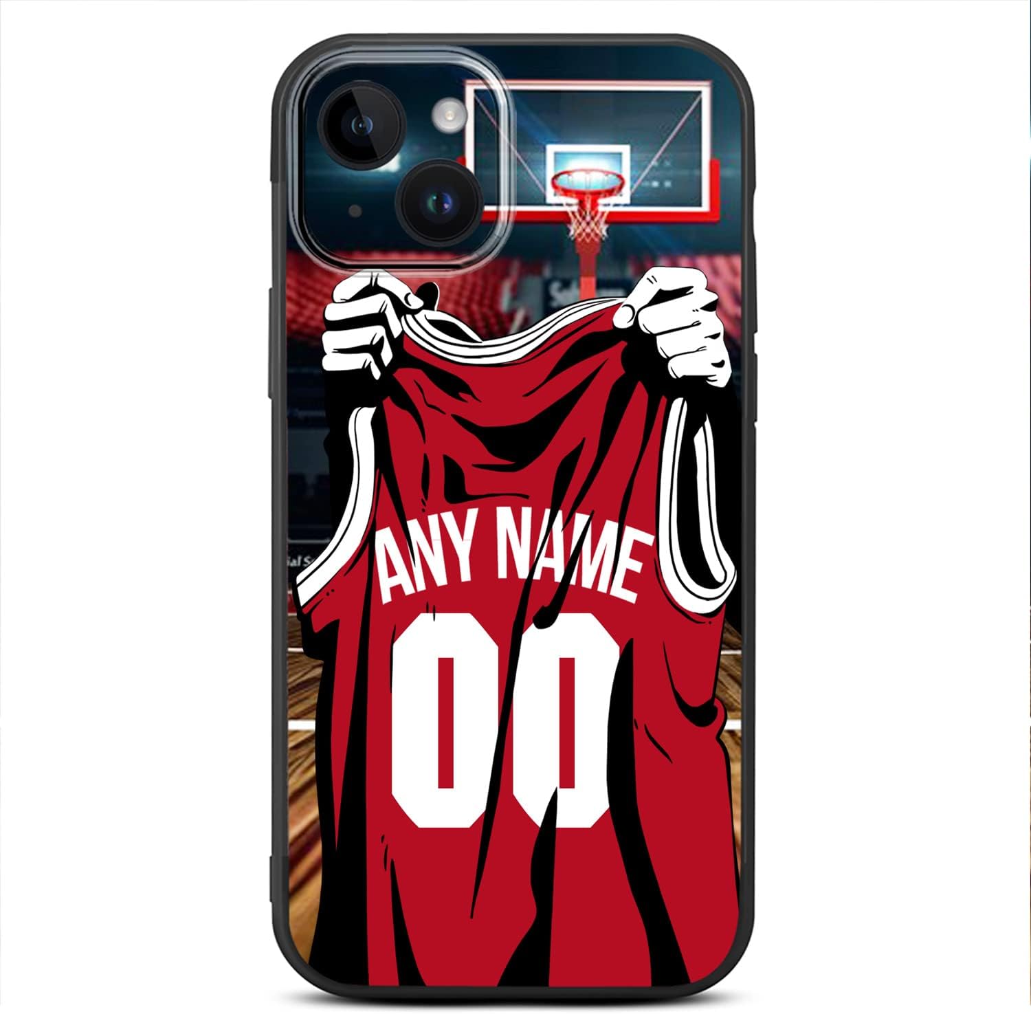 VNGDA Nombre y número personalizados de bricolaje  Houston Basketball Jersey  Funda de silicona líquida para iPhone 15 14 Pro Max 13 12 11 Xs Max Xr