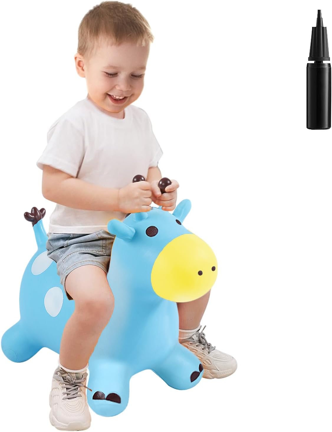 Juguete inflable de caballo animoso, juguete de caballo de salto para niños, juguete de salto favorito de los niños. Perfecto para cumpleaños,
