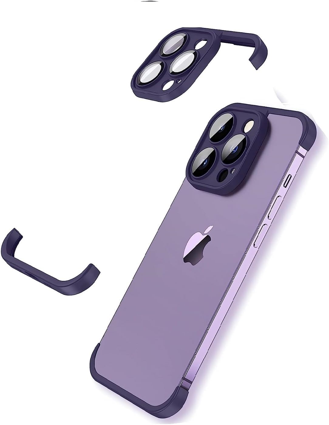 Real Bare – Funda para teléfono sin marco diseñada para iPhone 13 Pro, protector de lente de cámara, almohadilla de esquina de TPU a prueba de
