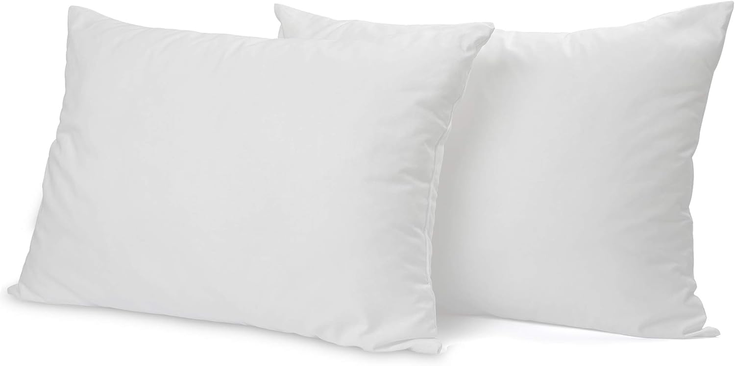 Almohada de fibra en racimo, juego de dos almohadas alternativas de plumón blanco, paquete de 2 unidades, relleno de poliéster hipoalergénico, suave