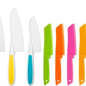 Juego de 8 cuchillos de cocina de nailon de plástico para niños, cuchillos de cocina para niños, juego de cuchillos seguros para pan sin BPA, Juego de 8 cuchillos de cocina de nailon de plástico para niños, cuchillos de cocina para niños, juego de cuchillos seguros para pan sin BPA,