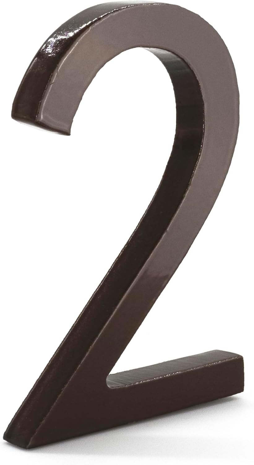 Montague Metal Products MHN-06-F-RB1-2 Números de casa de dirección flotantes modernos de aluminio cepillado sólido, 6 pulgadas, bronce romano