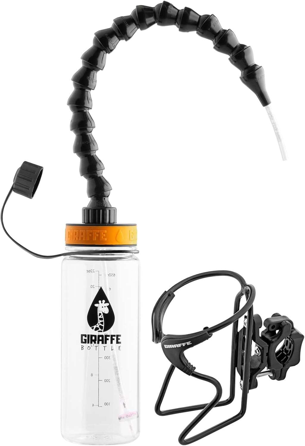 Tower – Sistema de bebida manos libres, botella Tritan transparente, con soporte para botella montado en tubo redondo (longitud 15 pulgadas  15.0 in)
