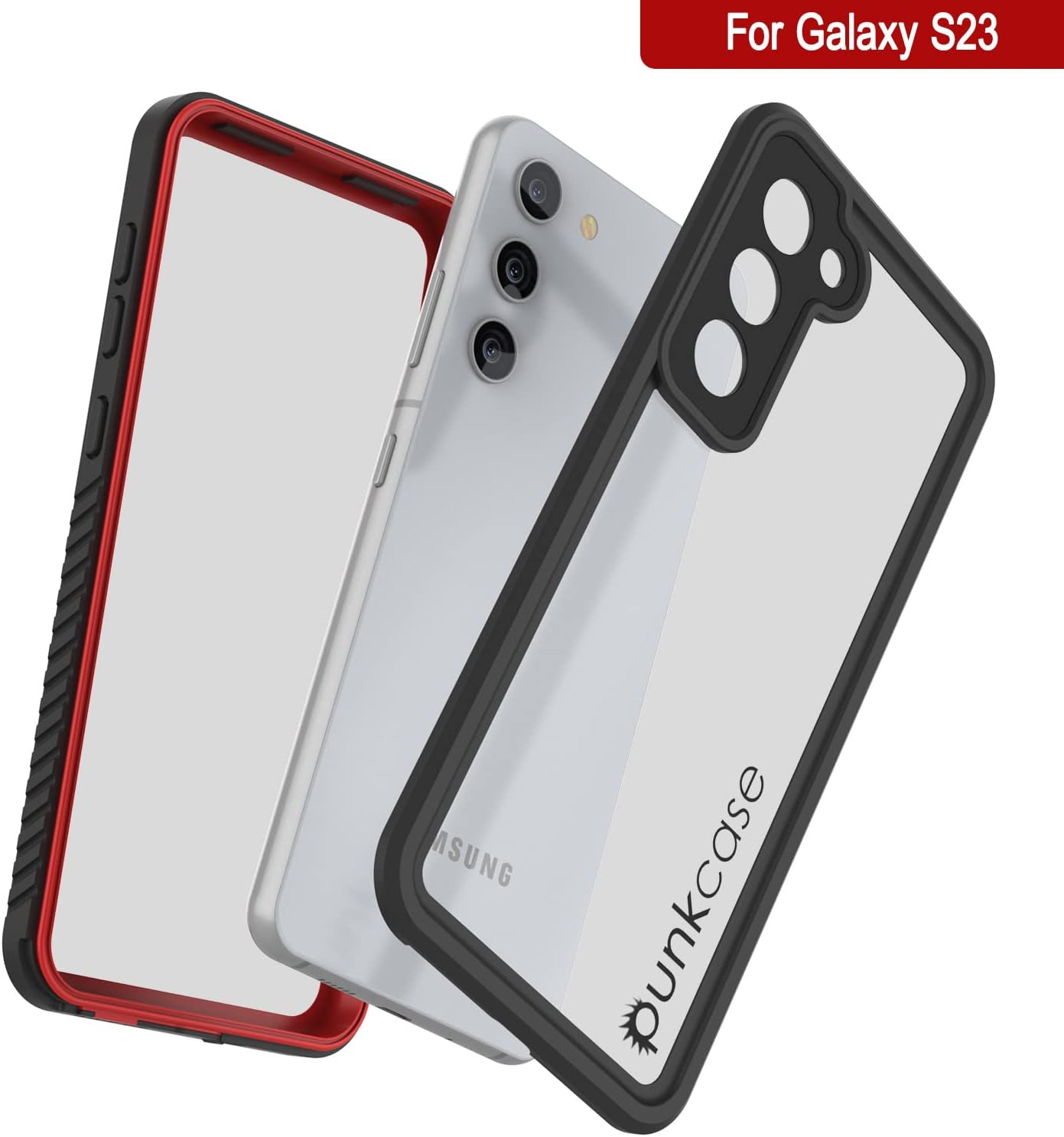 Punkcase Funda impermeable para Galaxy S23 Serie Extrema Ajuste delgado Certificado IP68 A prueba de golpes Resistente a la suciedad A prueba de