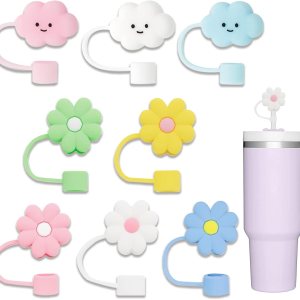 Stanley – 8 fundas para popote de silicona de 0.4 pulgadas de diámetro, para vaso Stanley de 30 y 40 onzas, tapas para popote en forma de flor y Stanley – 8 fundas para popote de silicona de 0.4 pulgadas de diámetro, para vaso Stanley de 30 y 40 onzas, tapas para popote en forma de flor y
