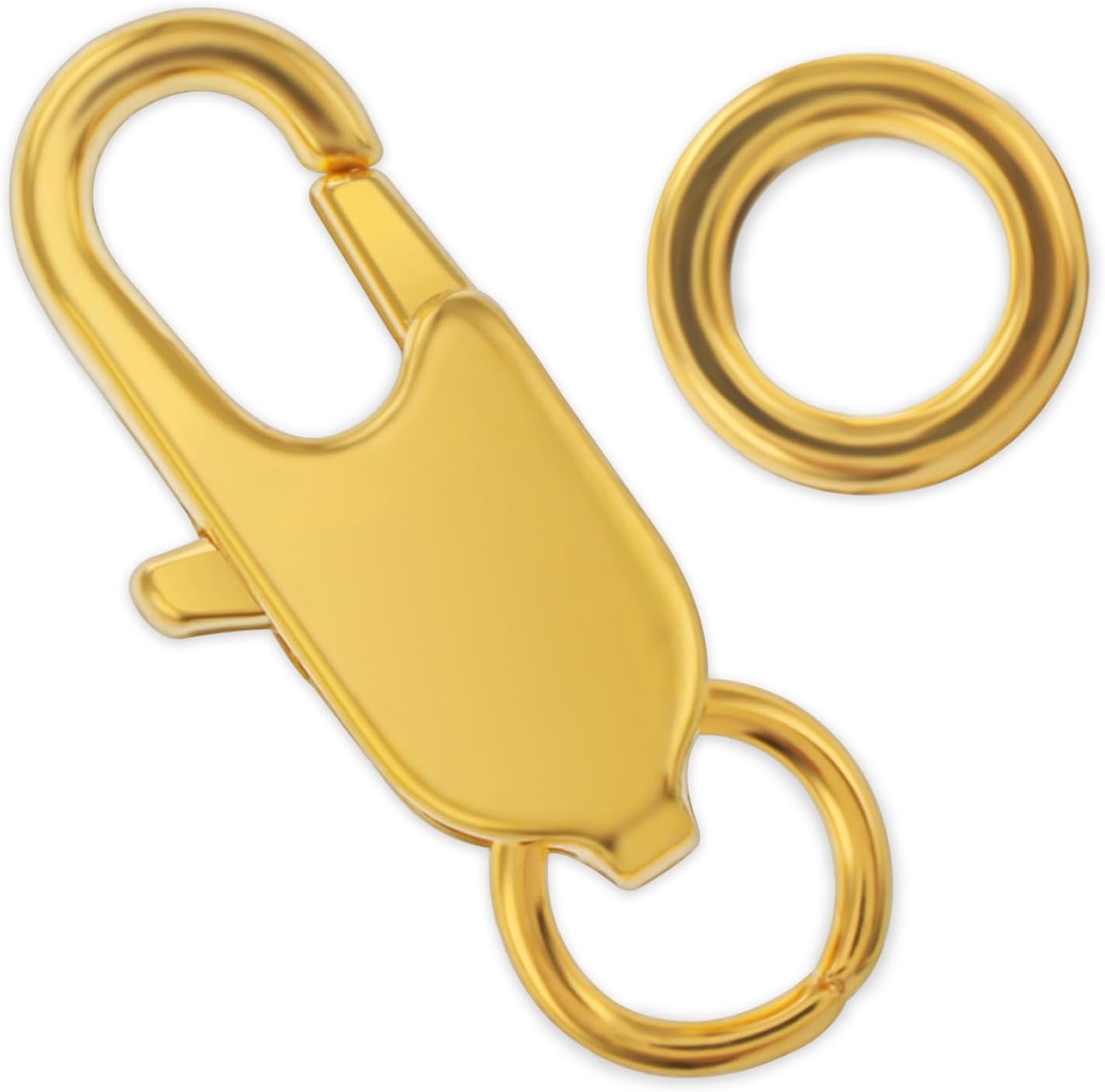 Cierres de pinza de langosta, 12 piezas con anillos cerrados, chapados en oro y plata, conector pequeño con anillo de salto para hacer joyas,