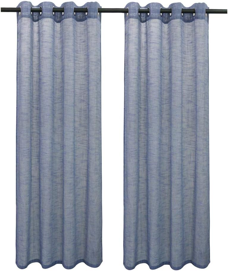 FY FIBER HOUSE Lujosas cortinas transparentes tejidas de lino sintético para sala de estar con ojales en la parte superior, 2 paneles, 54 x 63