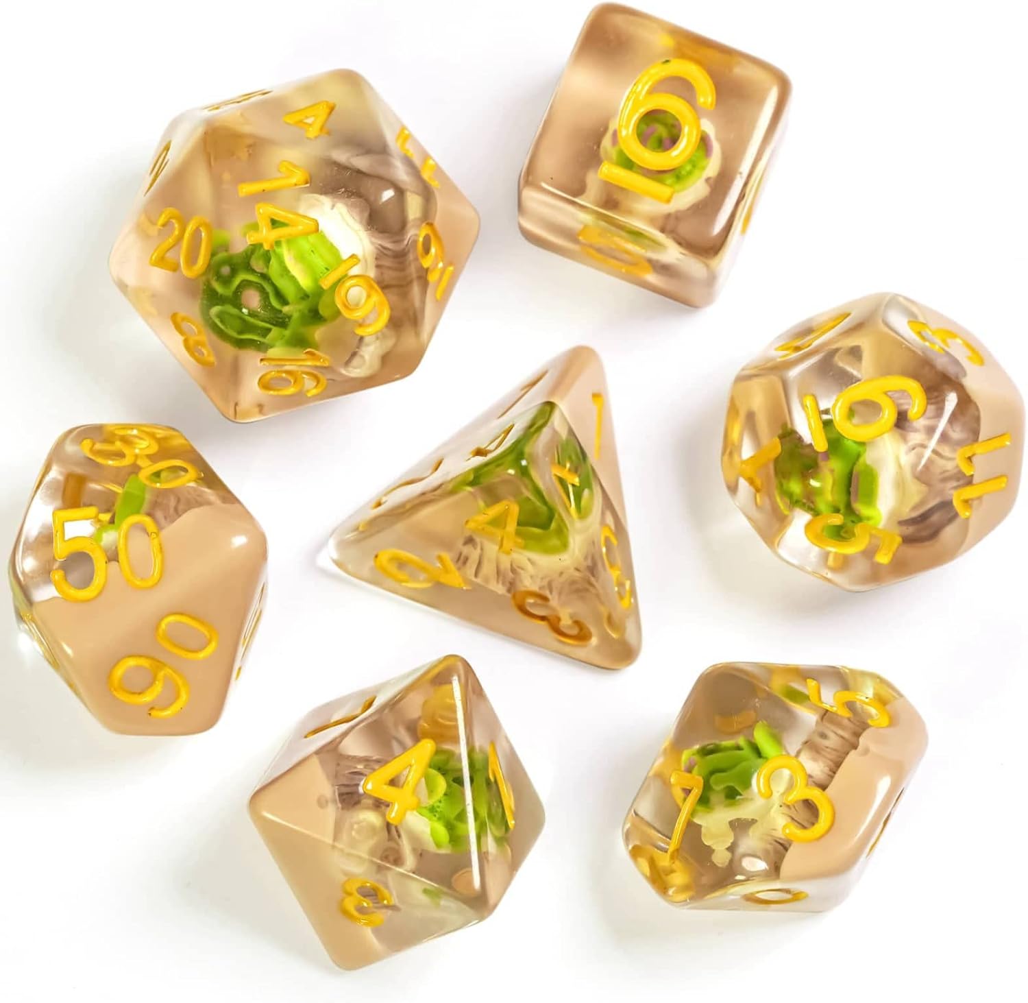 UDIXI – Juego de dados poliédricos DND, dados D&D de 7 die para Dungeons and Dragons, dados DND para MTG, Pathfinder, juegos de mesa (plantas