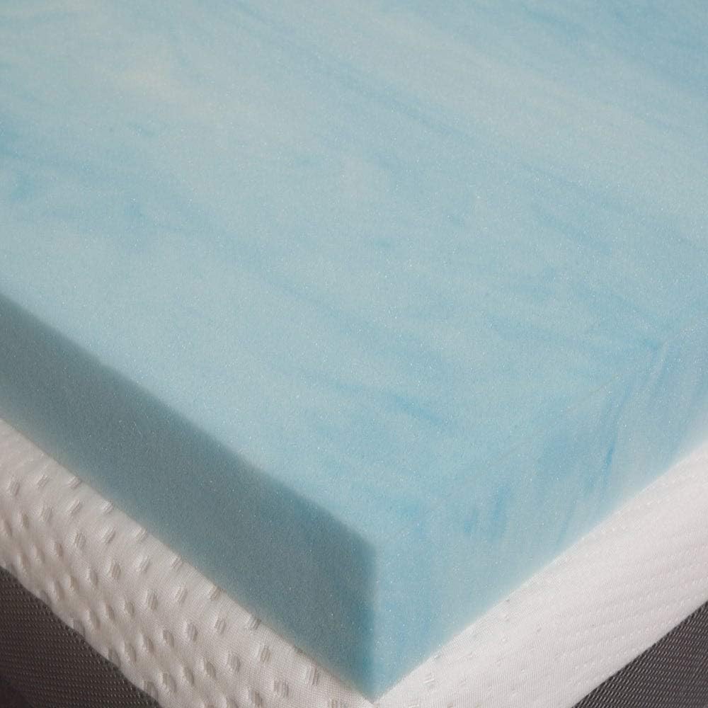 Slumber Solutions Elige tu comodidad – Cubrecolchón de espuma viscoelástica de gel de 4 pulgadas, tamaño Queen