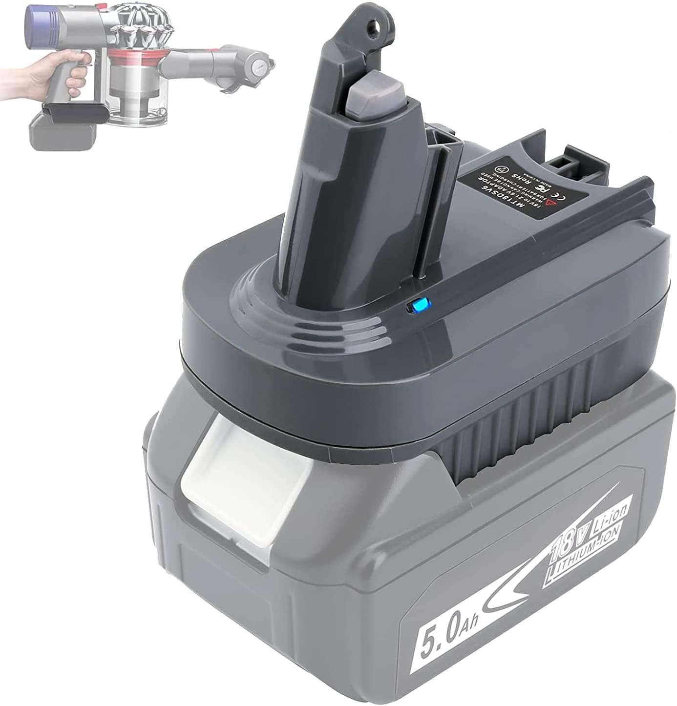 V6 – Adaptador de batería compatible con batería de litio Makita de 18 V BL1850 BL1835 BL1830 a repuesto para Dyson V6 SV04 SV03 DC59 DC58 DC62 SV09