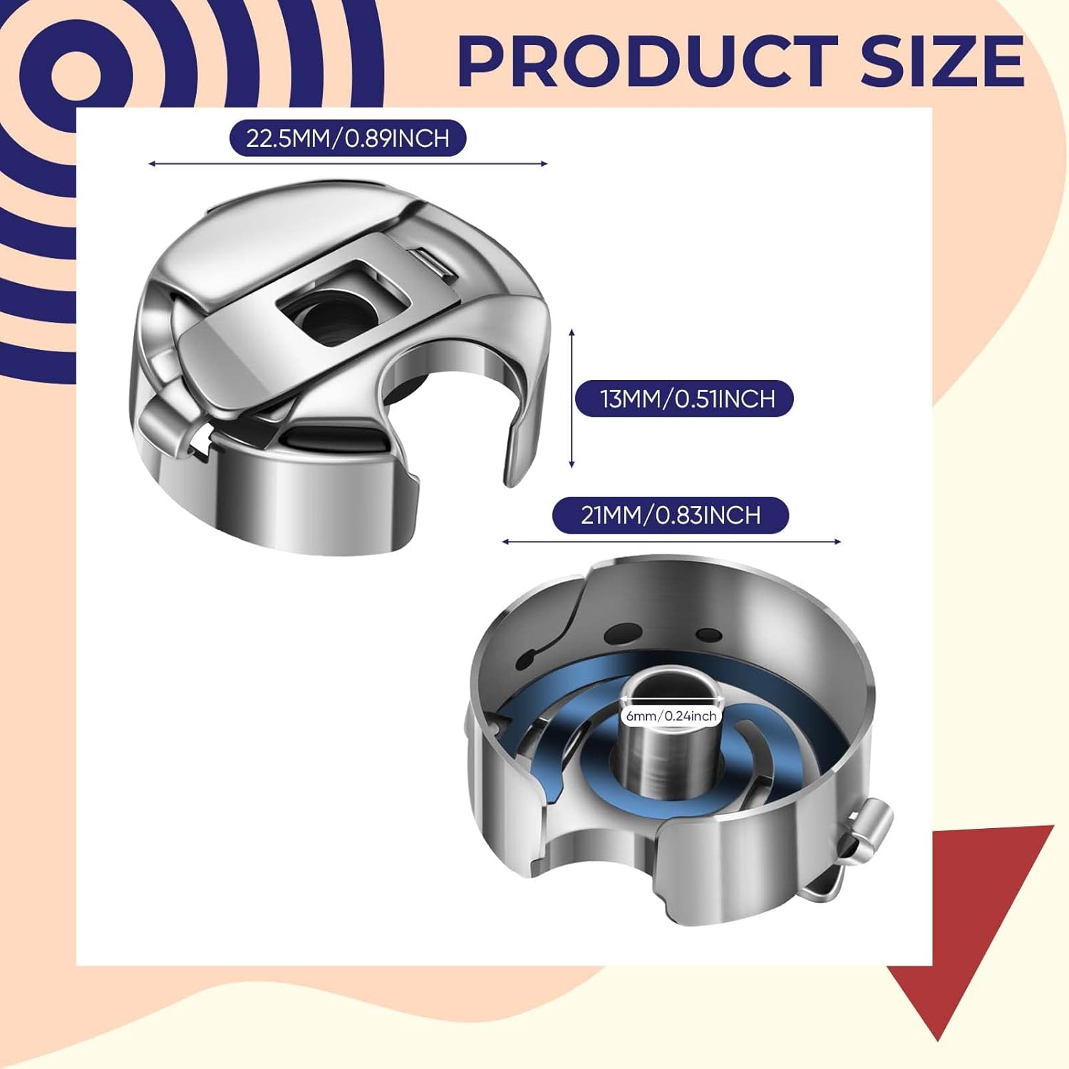 Leifide Caja de bobina de acero inoxidable compatible con Juki Ddl-5550 Ddl-8100 Ddl-8300 Ddl-8500 Ddl-8700 Máquina de coser de una sola aguja para