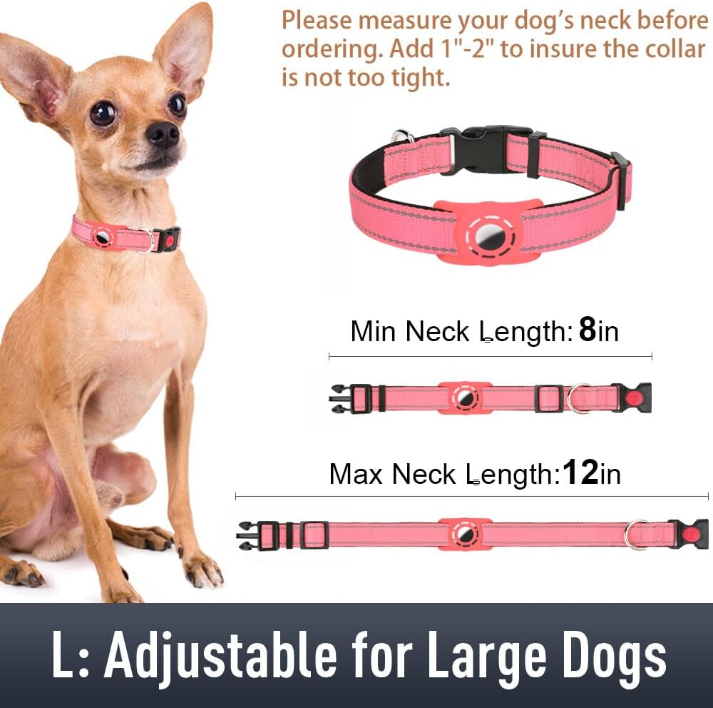 Airtag – Collar de perro para cachorros, collares reflectantes con soporte AirTag, hebilla de bloqueo de seguridad y acolchado suave, collar de
