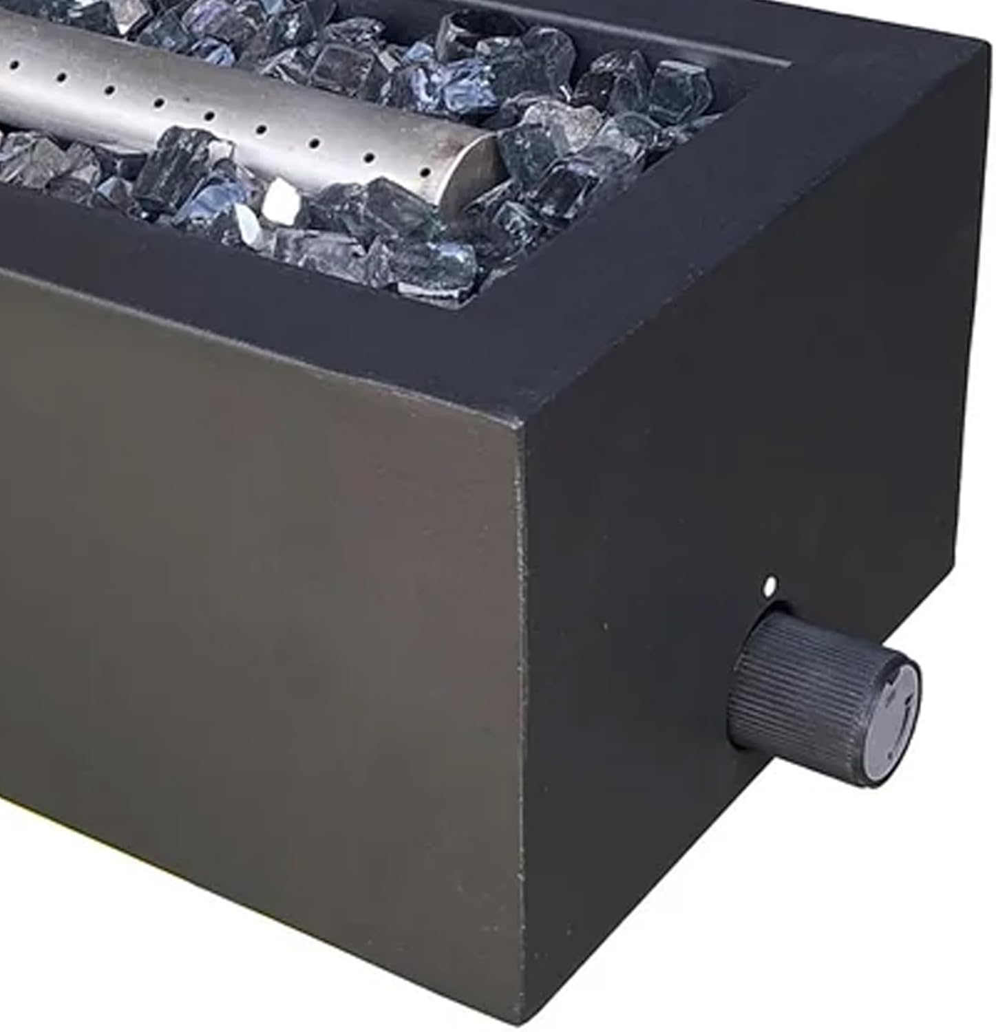 Chimenea rectangular de gas propano sin humo de 14 pulgadas de acero 10K BTU para exteriores, para patios, terrazas y porches, color negro