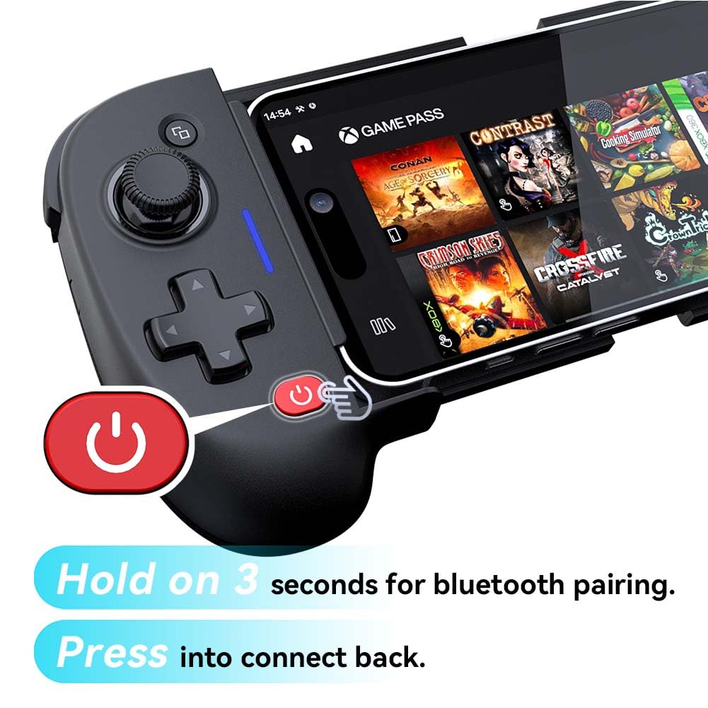 ShanWan Mobile Game Controller for iphone and Android with Upgrade Design PHONE CASE Support Phone Game Controller – PS Remote Play, Xbox Cloud,