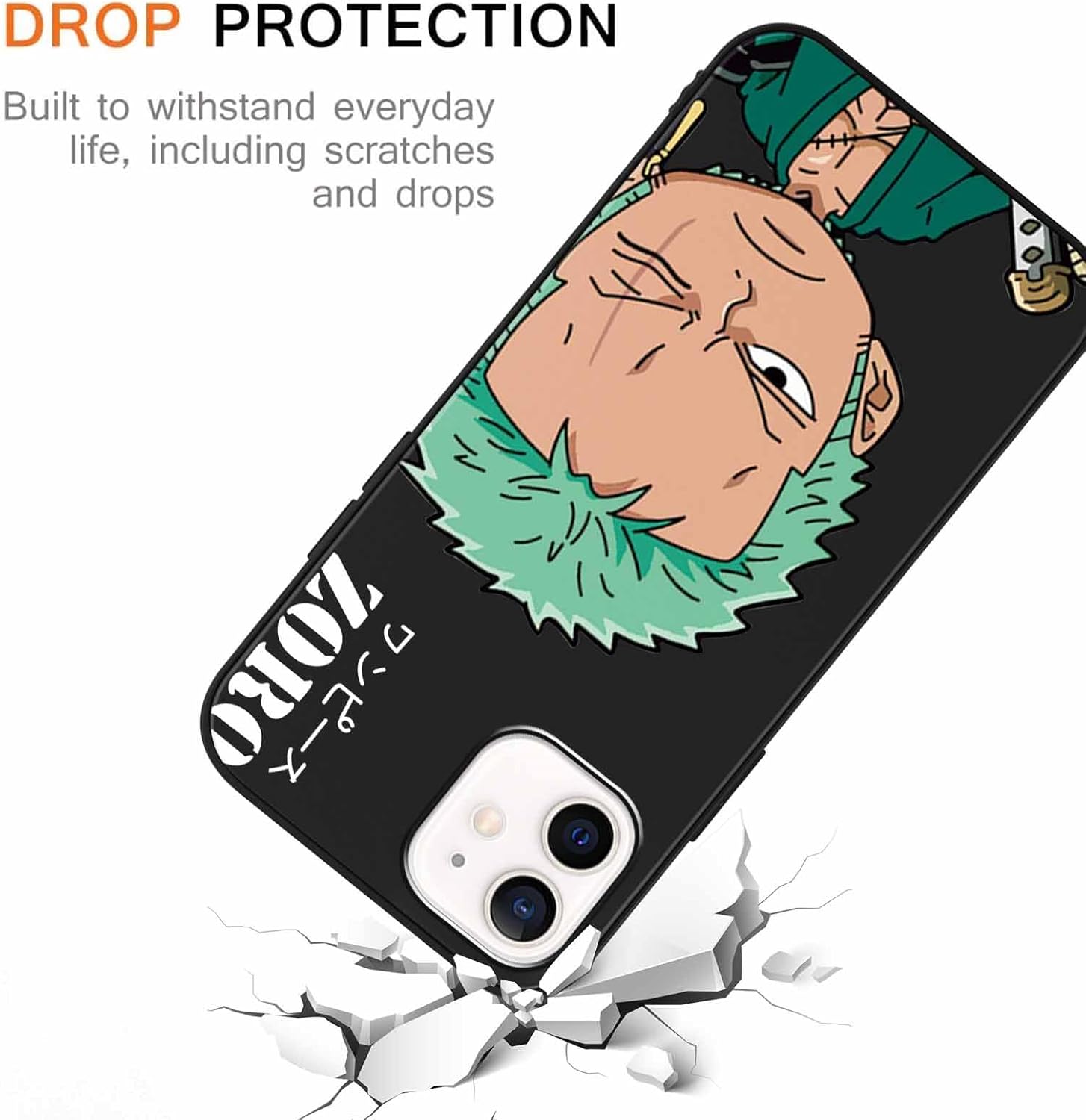 2 fundas de silicona para iPhone 12 Pro  iPhone 12 de 6.1 pulgadas, estampado de personajes de dibujos animados de anime japonés para hombres,