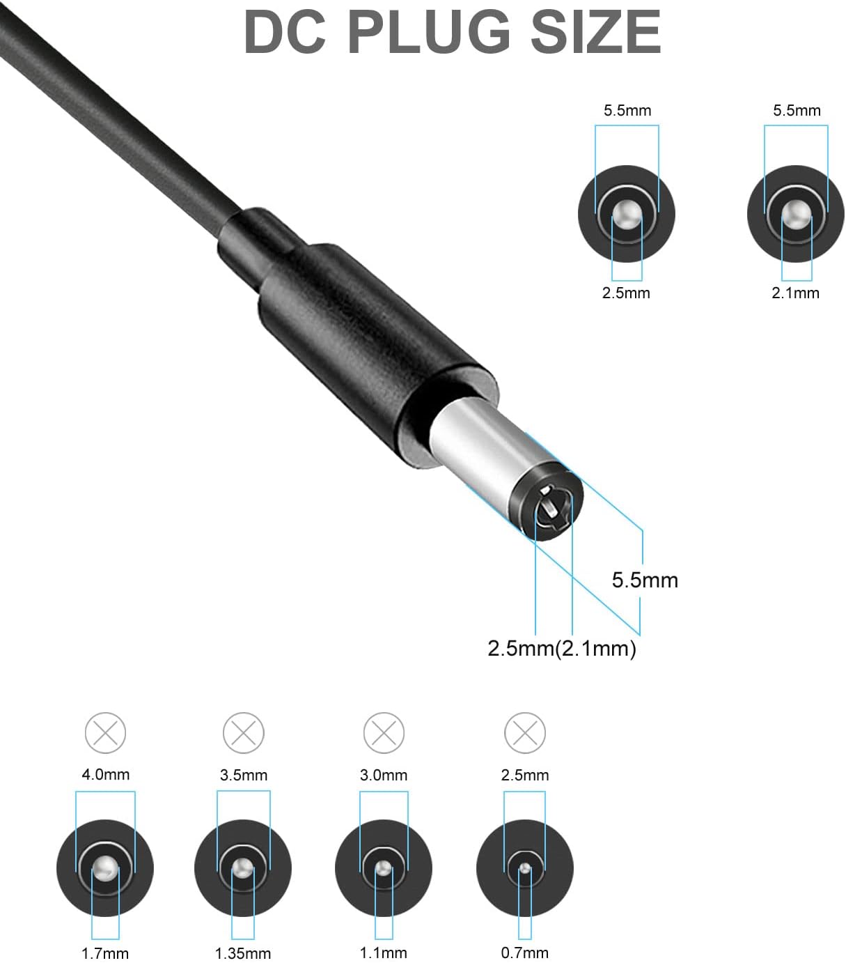 AC 100V-240V a DC 24V 1A Adaptador de fuente de alimentación conmutada, cargador estabilizado universal de 24 voltios de 1 amperio con 8 enchufes de