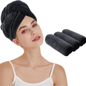 KinHwa Toalla de pelo de secado rápido para mujer, toalla de secado de cabello súper absorbente para cabello rizado, largo y grueso, KinHwa Toalla de pelo de secado rápido para mujer, toalla de secado de cabello súper absorbente para cabello rizado, largo y grueso,