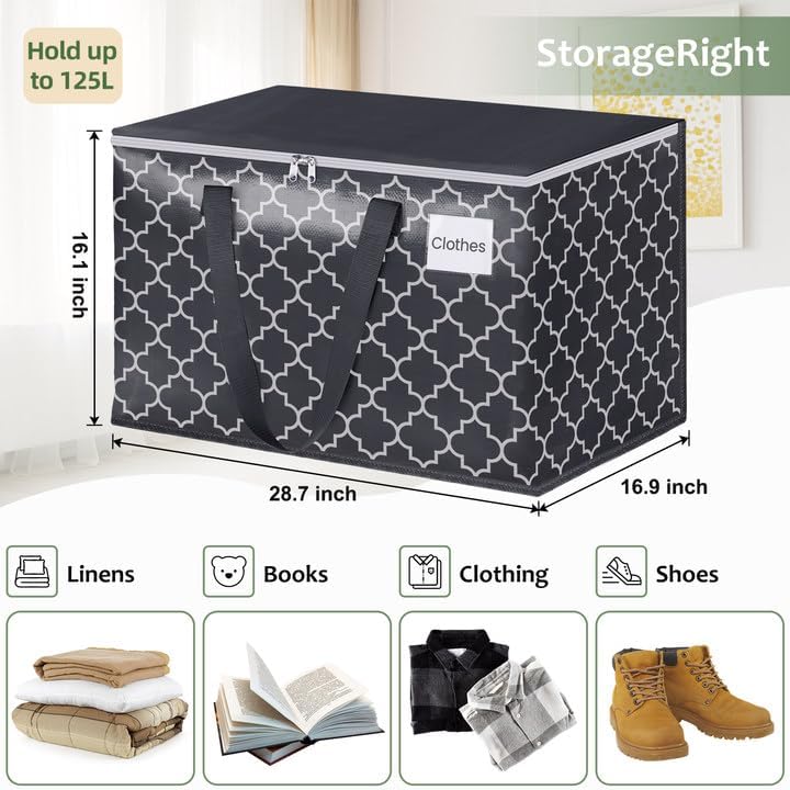 StorageRight Bolsas de mudanza resistentes grandes y fuertes cajas de mudanza con cremalleras de primera calidad y asas de transporte, bolsas de