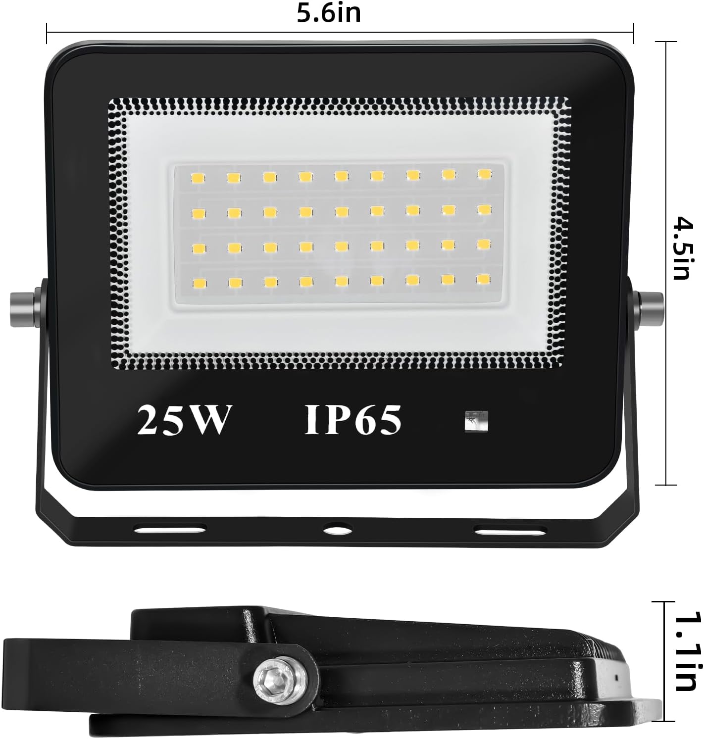 Luz de inundación LED para exteriores, paquete de 25 W enchufables con sensor de movimiento con cable de 5 pies, luces de seguridad de 120 V con