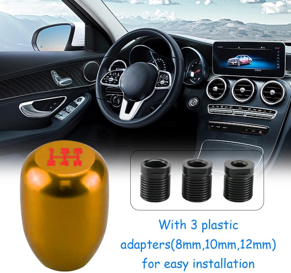 Pomo de palanca de cambios para automóvil, perilla de cambio de transmisión manual, palanca de cambios para automóvil con adaptadores, perilla de