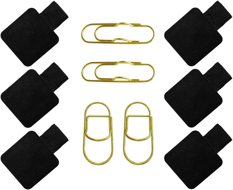 10 soportes para bolígrafos, soporte autoadhesivo para bolígrafos, soporte de acero inoxidable, clips para bolígrafos, lazo elástico para cuadernos,