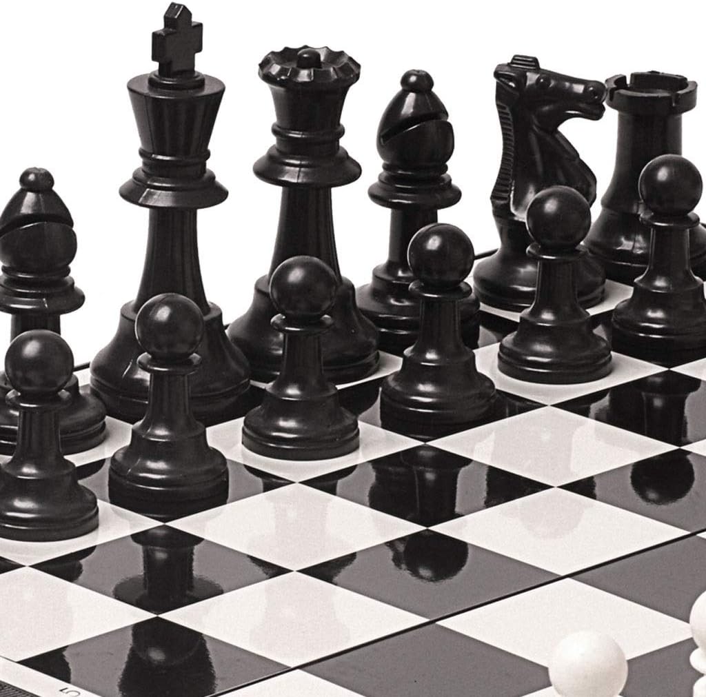 YBYB – Juego de ajedrez plegable de plástico magnético, piezas de ajedrez en blanco y negro, tablero de ajedrez plegable, juego de ajedrez de lujo,