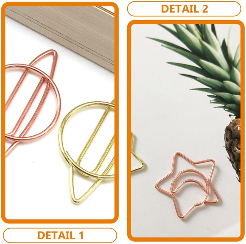 MAGICLULU Clips de papel multiusos para libros, 8 unidades, decoración de metal, decoración de escritorio de oficina, clips de papel pequeños, clips