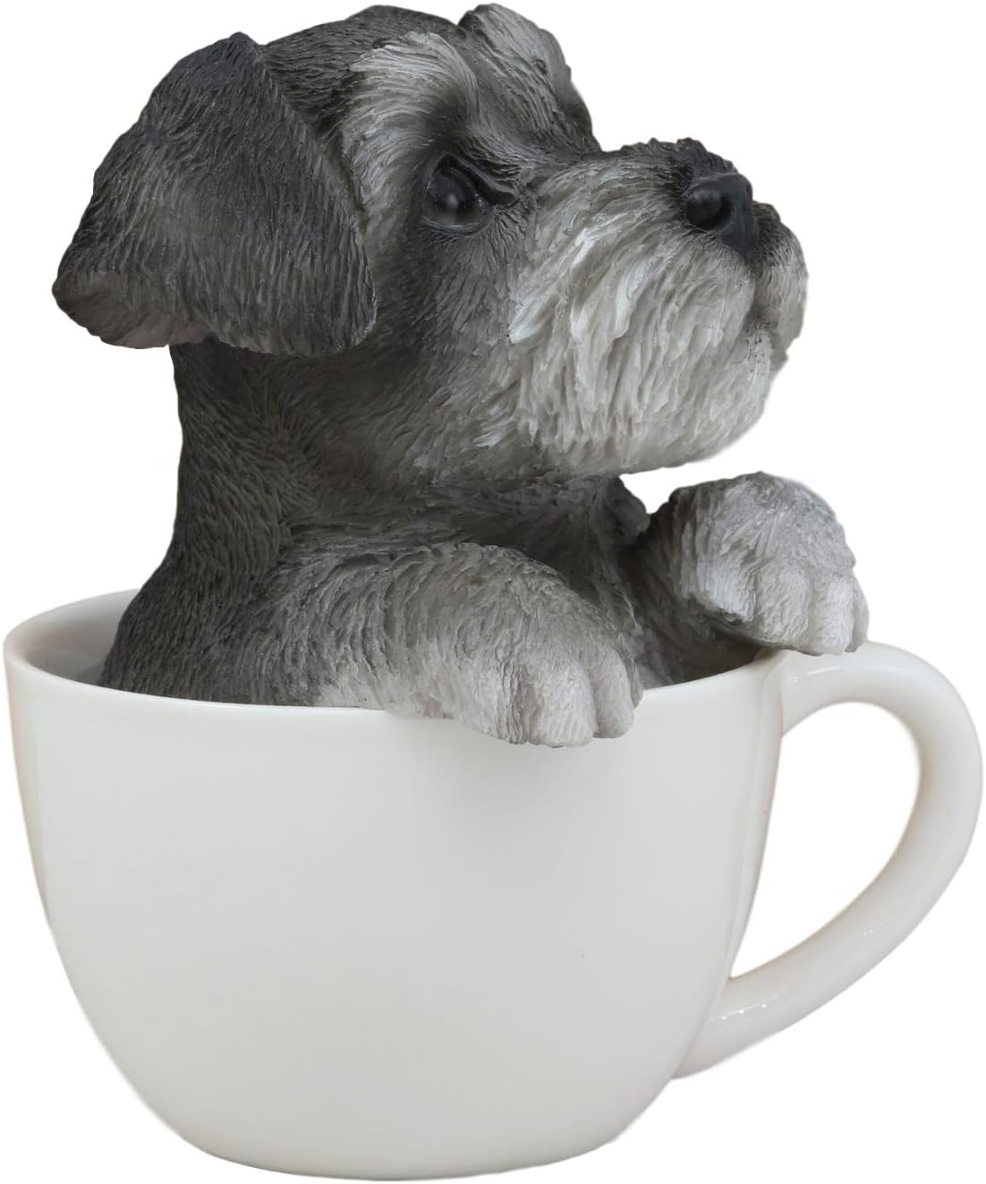 Ebros – Figura decorativa de resina coleccionable con ojos de cristal de perros de pedigrí, mascotas y amigos, de 5.75 pulgadas de alto, color gris