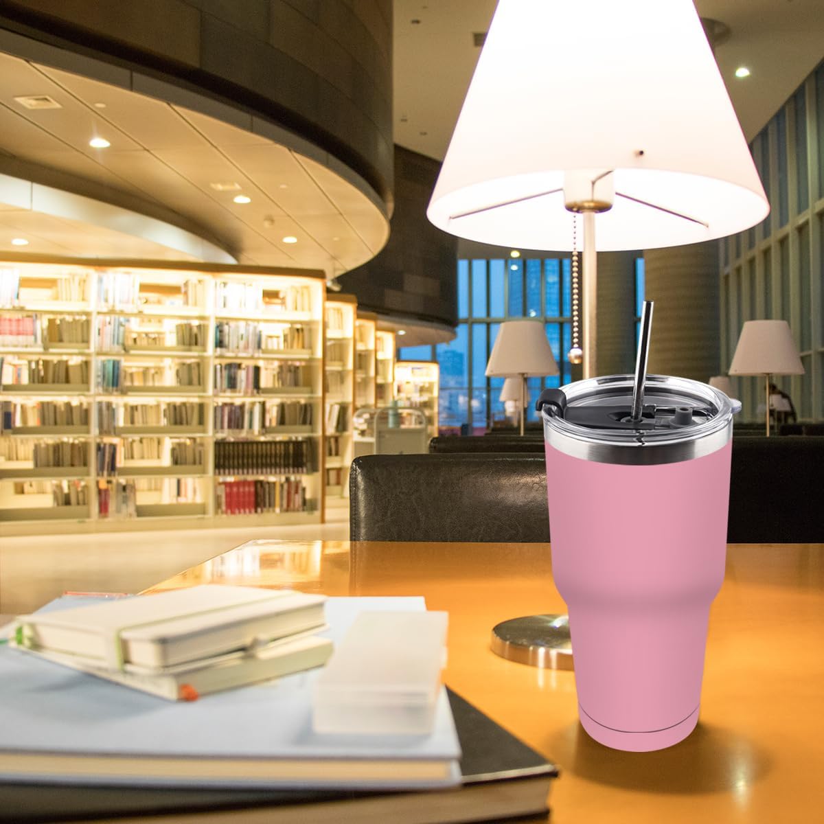 Amtidy Paquete de 8 tazas de viaje de 30 onzas con tapas, vaso de acero inoxidable al vacío de doble pared a granel, taza de café aislada duradera