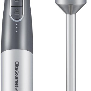 Elite Gourmet EHB1300 Batidora de mano recargable inalámbrica, velocidad variable, acero inoxidable, gris, 16 onzas líquidas Elite Gourmet EHB1300 Batidora de mano recargable inalámbrica, velocidad variable, acero inoxidable, gris, 16 onzas líquidas