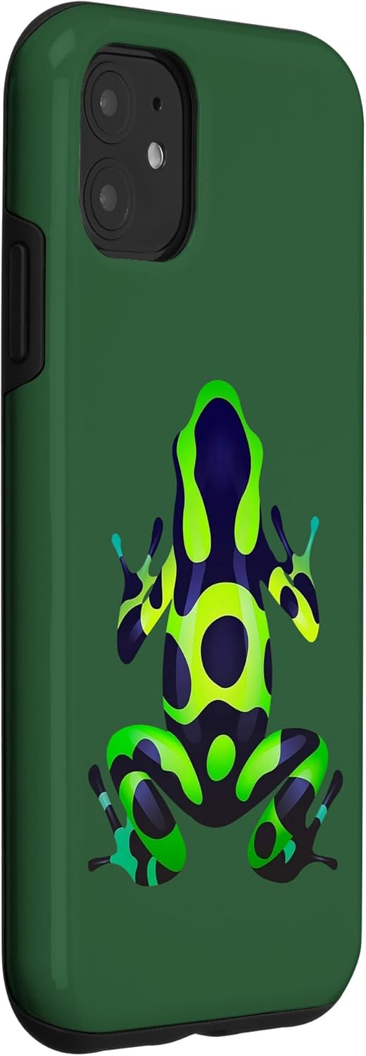 iPhone 11 Verde y Negro Veneno Dardo Rana Coloreado Exótico Anfibio Pet Case