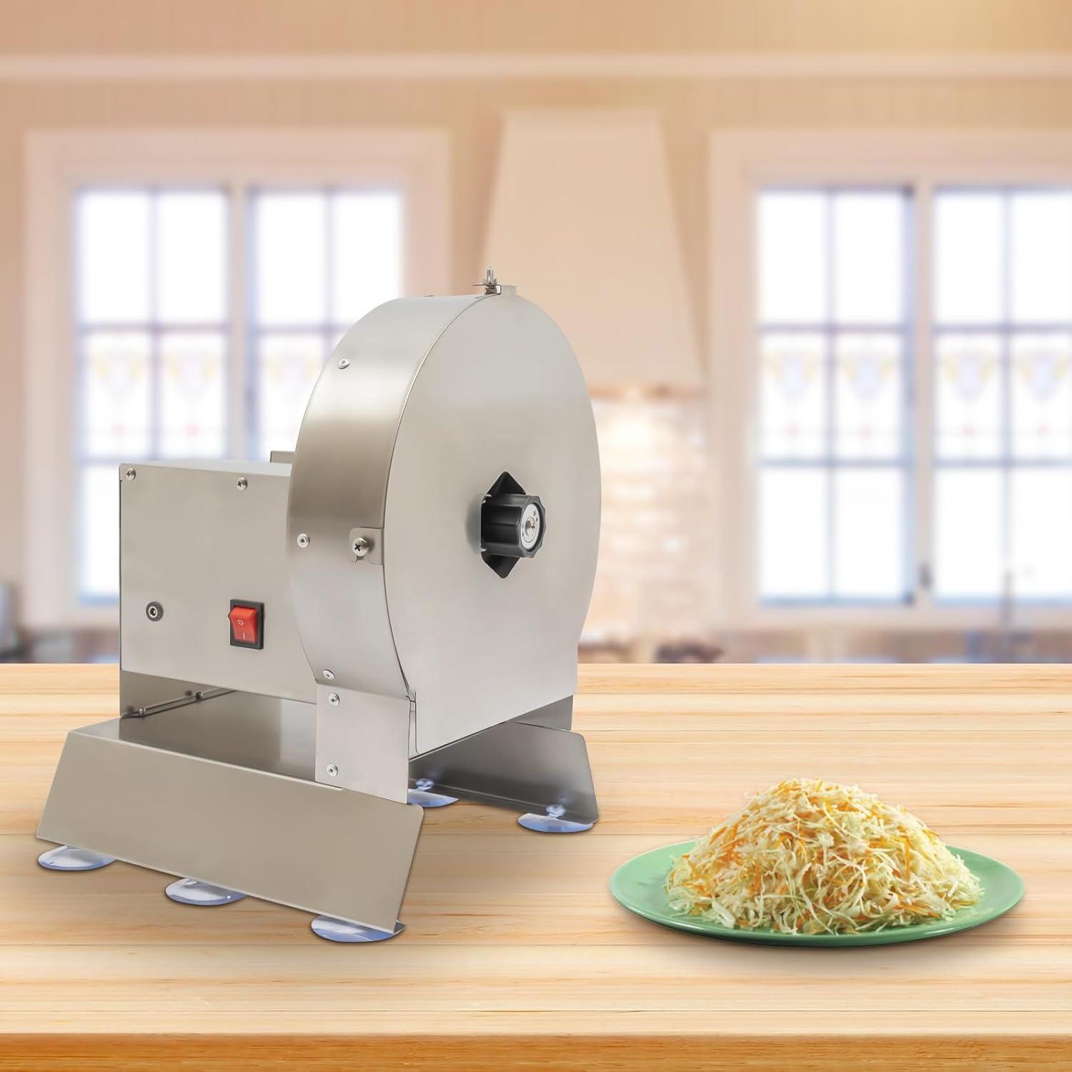 Cortador eléctrico comercial de frutas y verduras de 110 V 0.000 in-0.394 in Máquina cortadora ajustable de escritorio de patatas trituradora