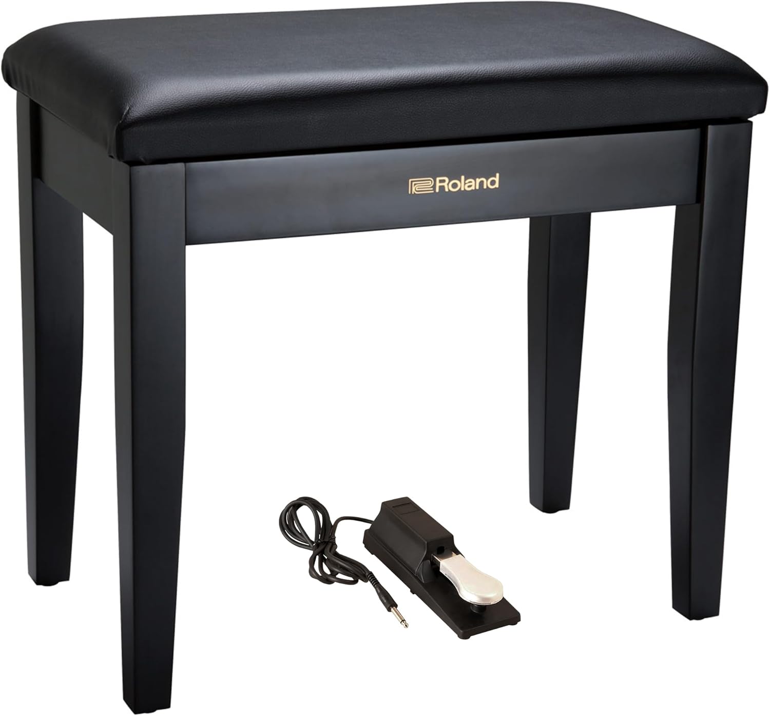 Roland PB1-BK – Banco de piano con compartimento de almacenamiento con pedal de sostenimiento