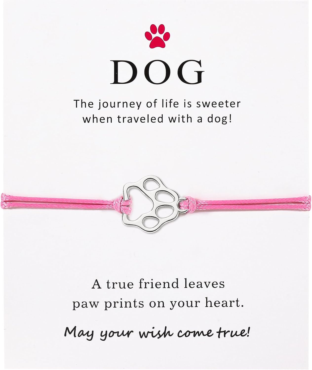 Puppy Dog Bracelets for Women Men Dog Memorial Gifts for Dog Lover Friendship Gifts for Her His Couples Adjustable String