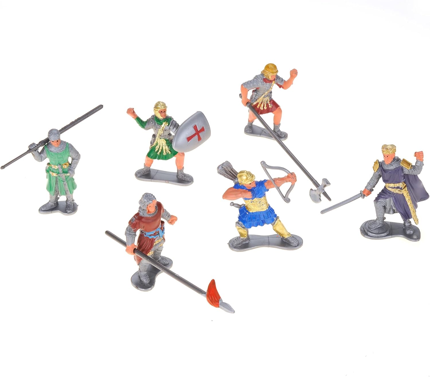PowerTRC Figuras de acción del Reino de la era romana con ejércitos de juguete, caballeros, caballo, castillo, cofres del tesoro, catapulta y