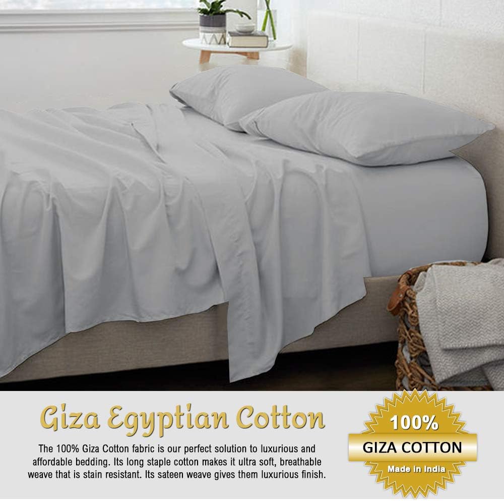 Sábanas de algodón de Giza Cal-King, sábanas de algodón Giza California King, sábanas de Giza 100% algodón de fibra larga certificado, juego de