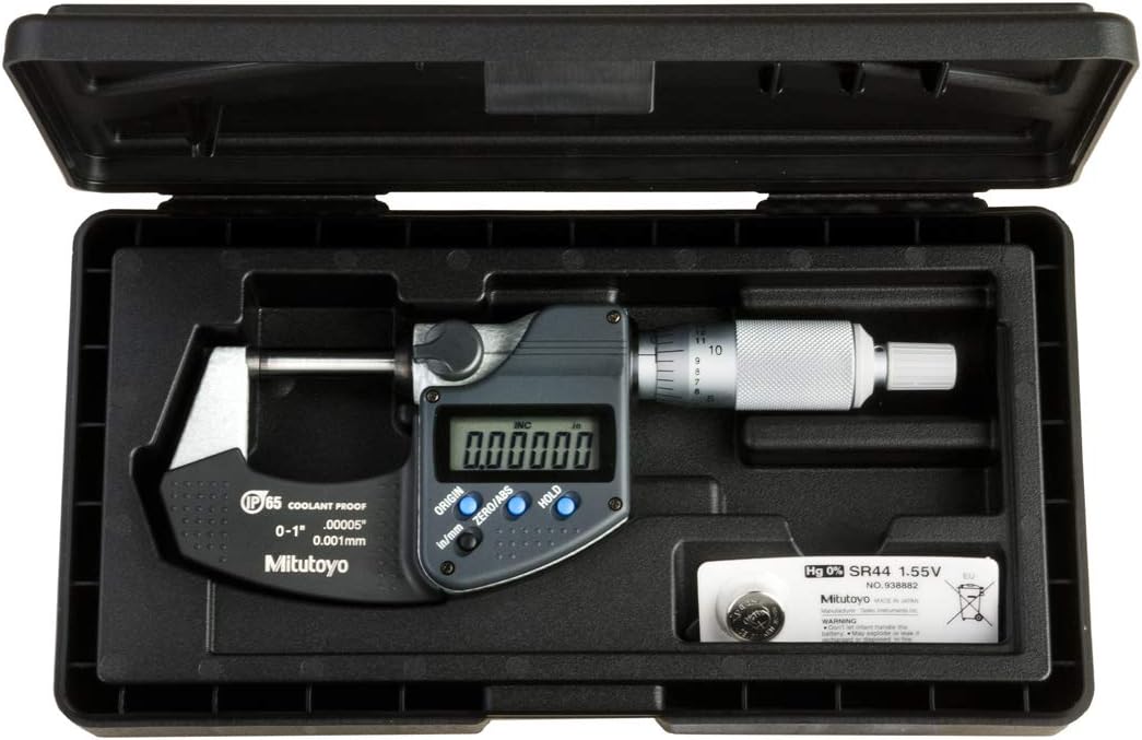 AmScope SM-1BSX-64S Microscopio profesional de zoom estéreo binocular, blanco y micrómetro digital Mitutoyo 293-340-30, pulgadasmétrico, parada de